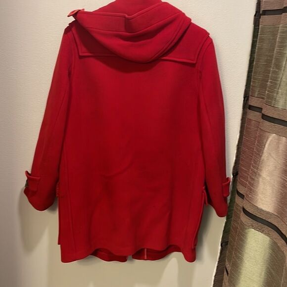 BURBERRY woman’s red wool long trench coat - Picture 10 of 16